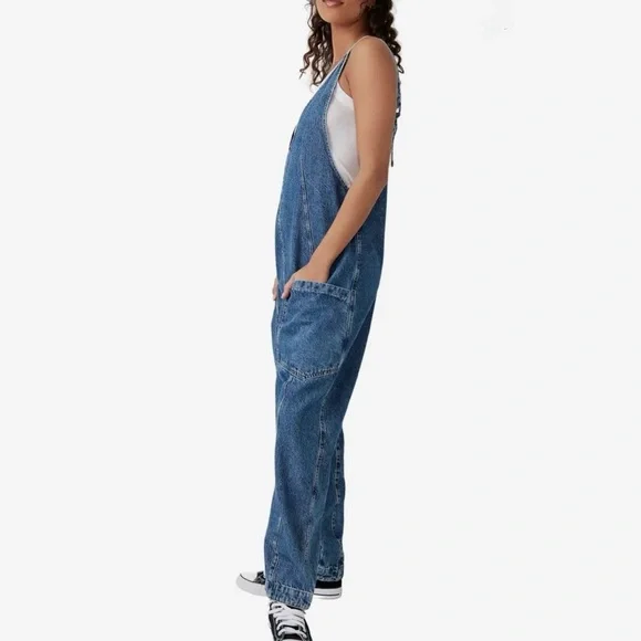 Free People Women's Blue Denim Overalls - Picture 2 of 12